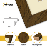Panoramic Dark Oak Picture Frame With Ivory Mount Wall Decor Frame