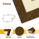 Dark Oak Picture Frame With Ivory Mount