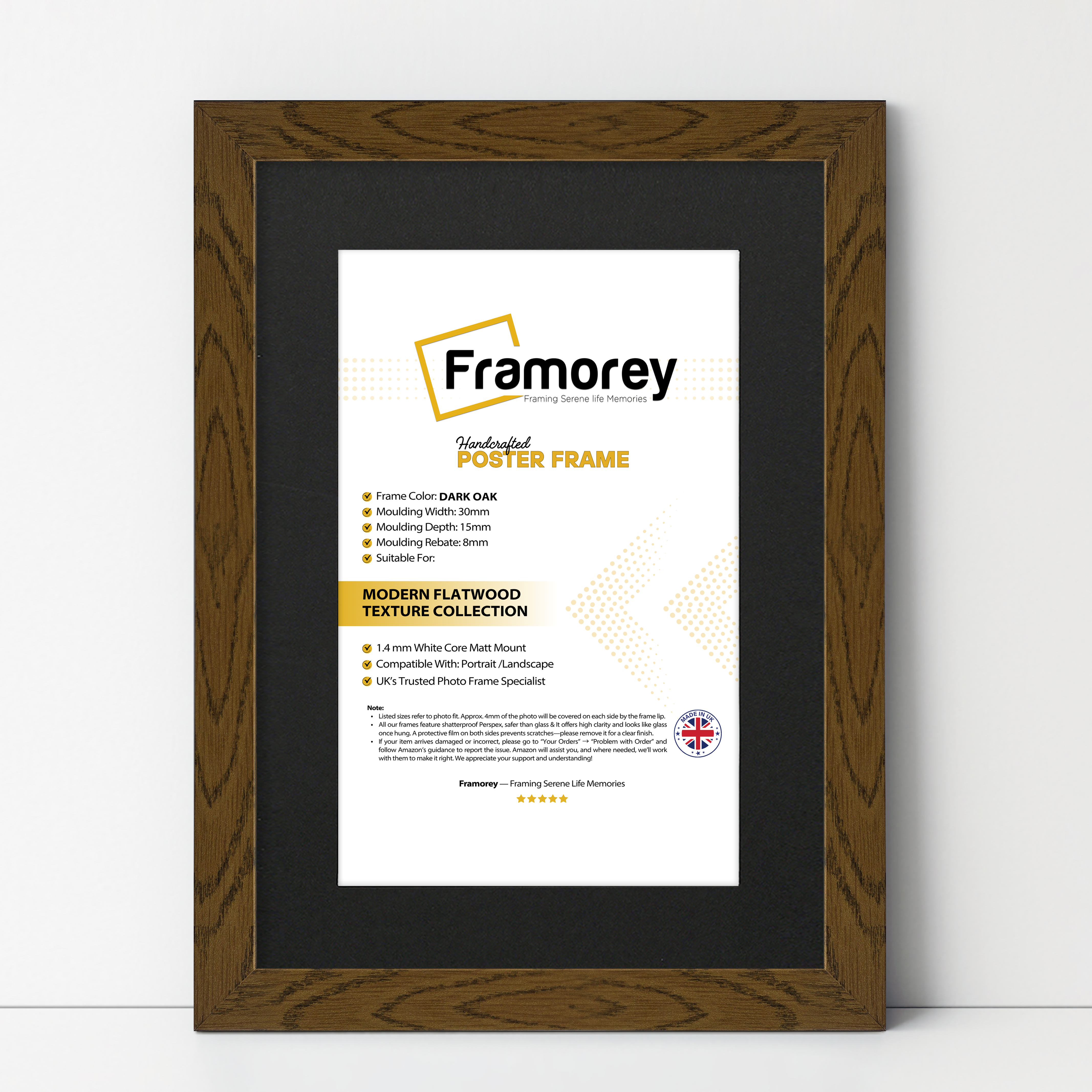 Dark Oak Photo Frame With Mount