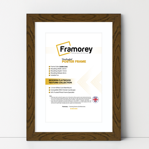 Dark Oak Picture Frame With White Mount