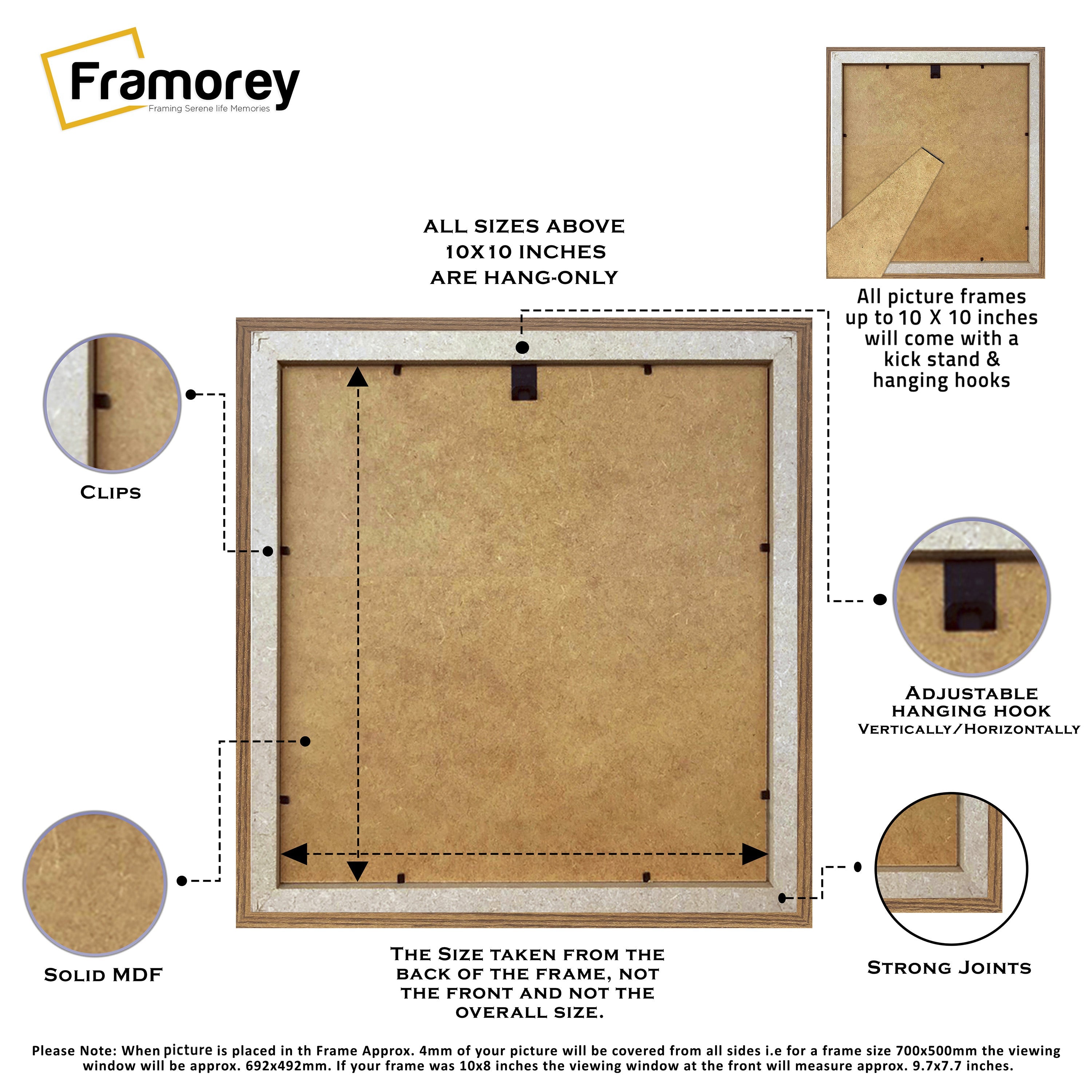 Swept Style Square Walnut Picture Frame Wall Frame With Black  Mount