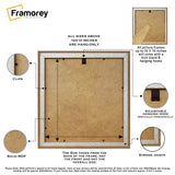 Swept Style Square Walnut Picture Frame Wall Frame With Black  Mount