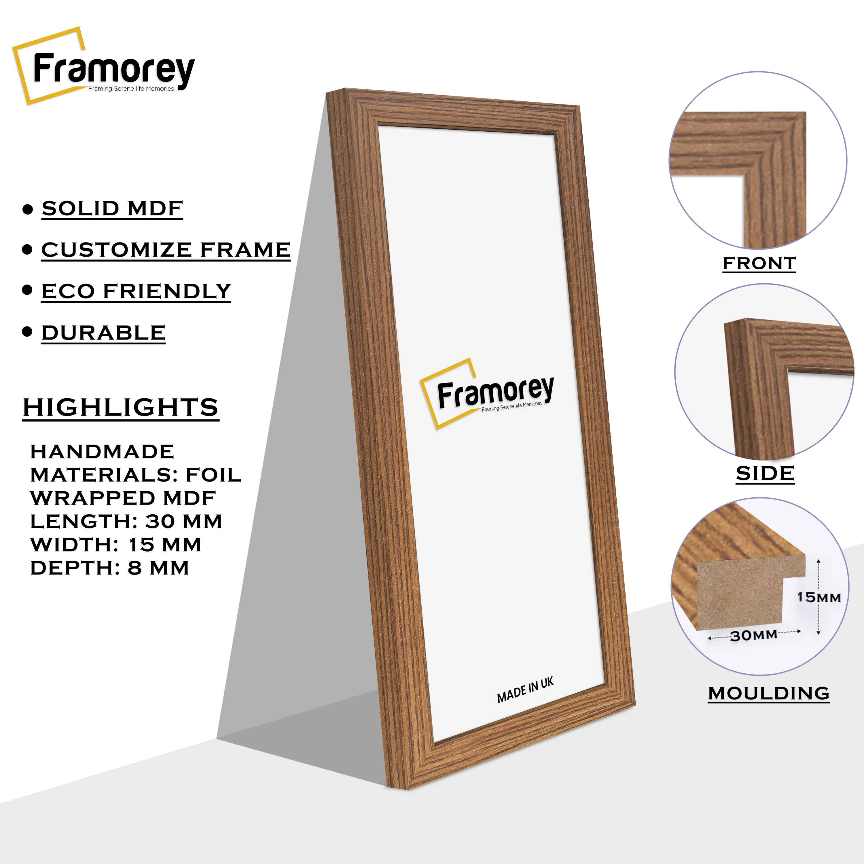 Panoramic Size Dark Oak Picture Frames Wall D?cor Frame