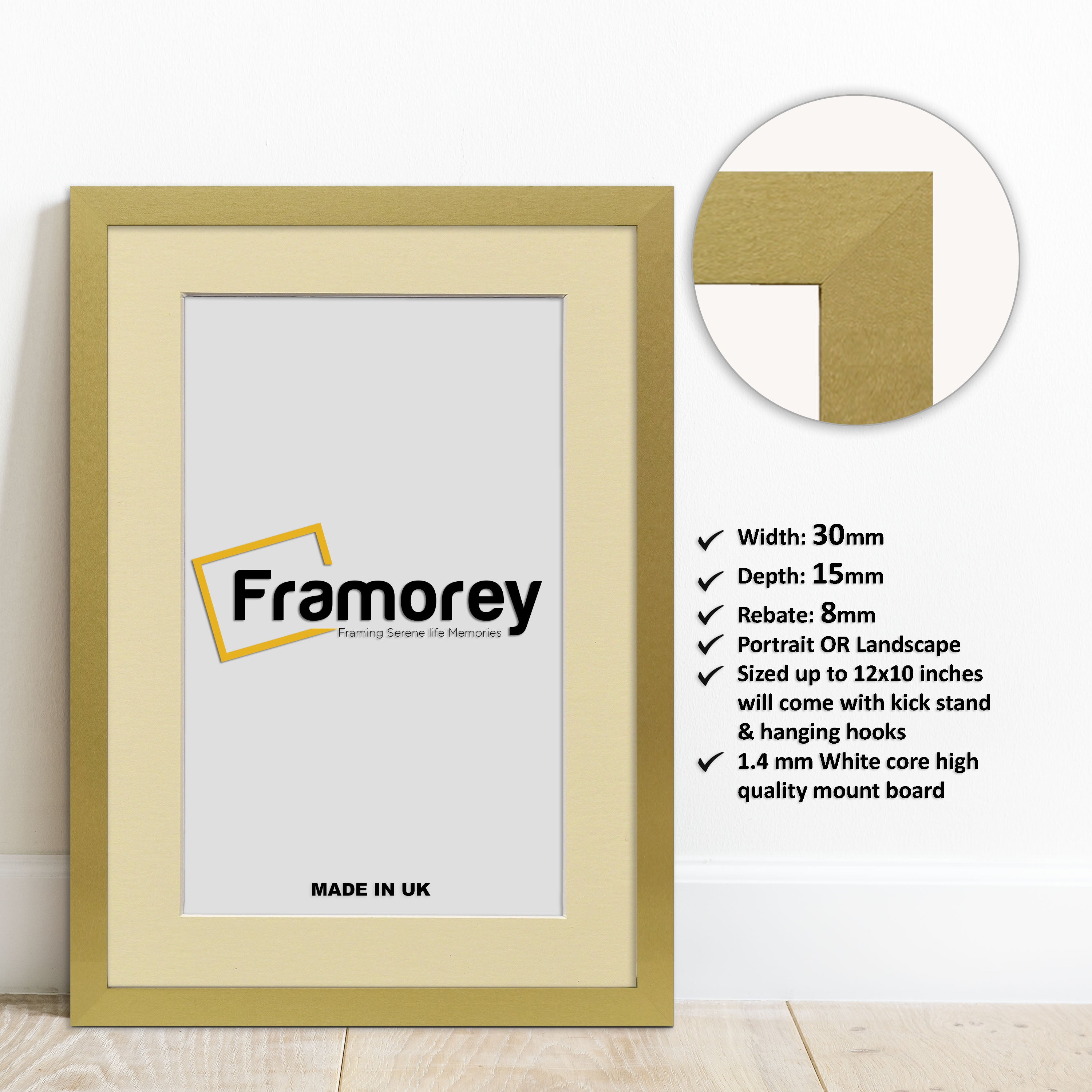 Gold Picture Frame With Ivory Mount