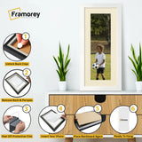 Flat Panoramic White Photo Frame Wall Art Frame With Ivory Mount