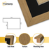Flat Oak Picture Photo Frame Wall Art Poster Frame With Black Mount