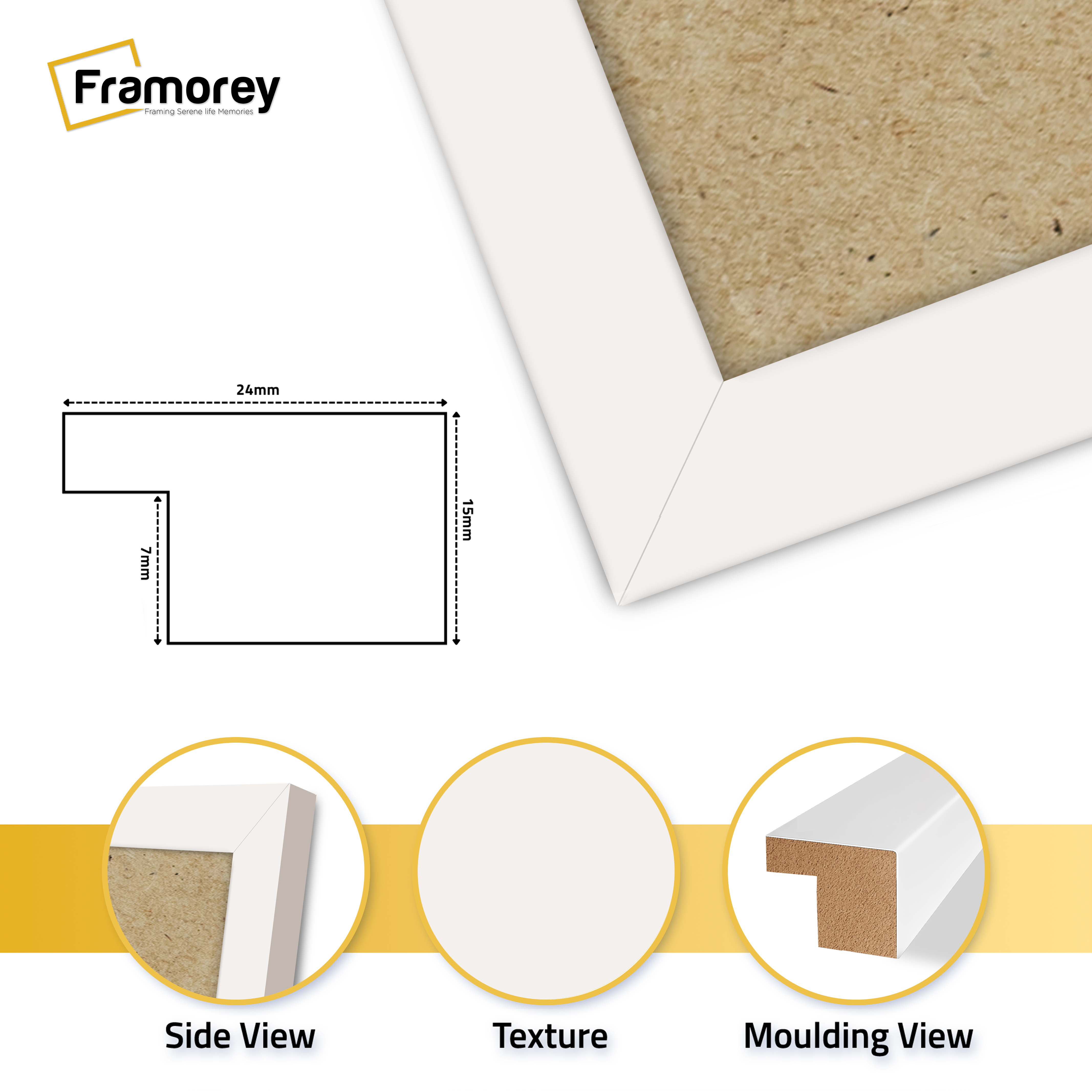 Flat White Picture Photo Frame Wall Art Poster Frame