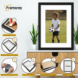 Step-by-step guide showing how to insert a photo into a Black picture frame
