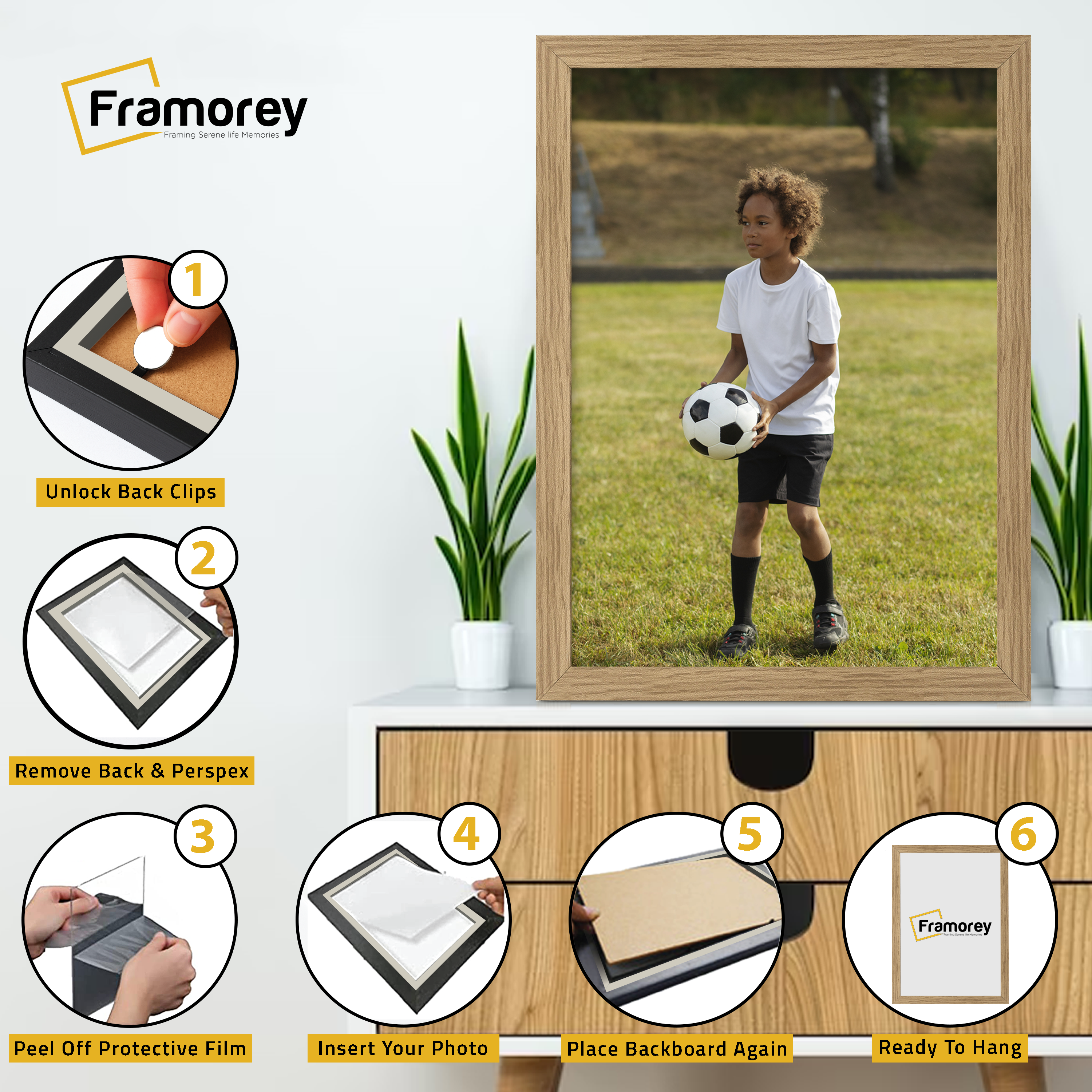 Flat Oak Picture Photo Frame Wall Art Poster Frame