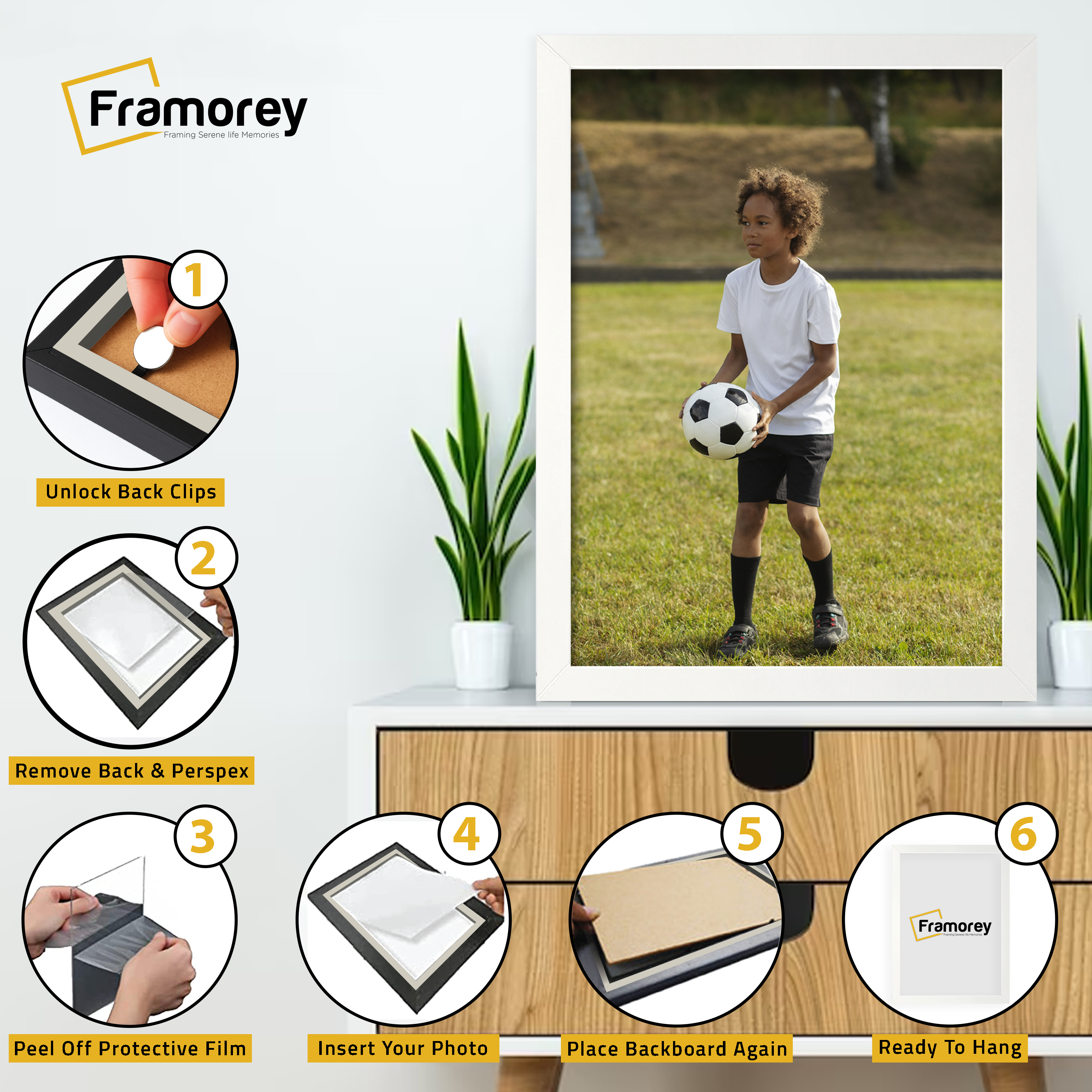 Flat White Picture Photo Frame Wall Art Poster Frame