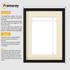 Flat Black Picture Photo Frame Wall Art Poster Frame With Ivory Mount