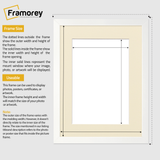 Flat White Picture Photo Frame Wall Art Poster Frame With Ivory Mount