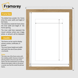Flat Oak Picture Photo Frame Wall Art Poster Frame With White Mount