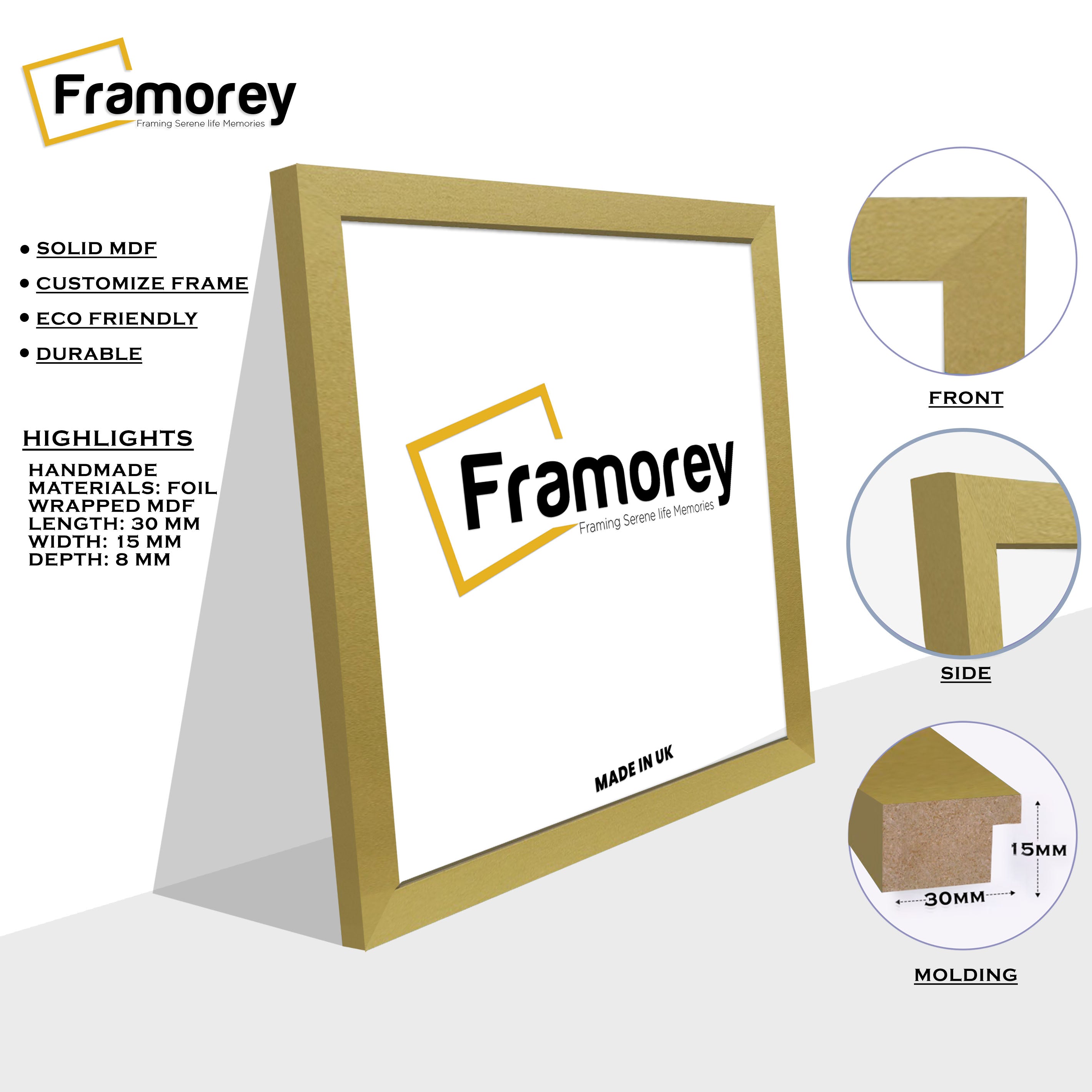 Square Size Gold Picture Frame Wall Décor Frames