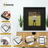 Square Size Thin Ash Black Frame With Black Mount