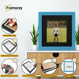 Square Blue Picture Frame with Black mount Wall Art Photo Frames