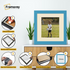 Square Blue Picture Frame with Ivory mount Wall Art Photo Frames