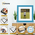 Square Blue Picture Frame with White mount Wall Art Photo Frames