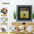 Square Size Dark Grey Picture Frame With Black Mount