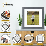 Square Dark Grey Picture Frame With White Mount