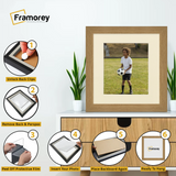 Square Size Oak Picture Frame With Ivory Mount