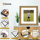 Square Size Oak Picture Frame With White Mount