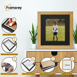 Square Size Pine Picture Frame With Black Mount