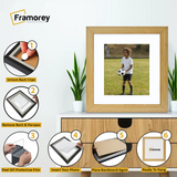 Square Size Pine Picture Frame With White Mount
