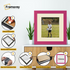 Square Size Pink Picture Frame With Ivory Mount