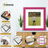 Square Size Pink Picture Frame With White Mount
