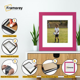 Square Size Pink Picture Frame With White Mount
