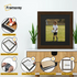 Square Size Walnut Picture Frame With Black Mount