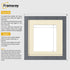 Square Dark Grey Picture Frame With Ivory Mount