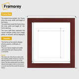 Square Size Mahogany Picture Frame With White Mount
