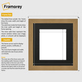 Square Size Oak Picture Frame With Black Mount