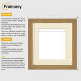 Square Sized Dark Oak Picture Frame With Ivory Mount