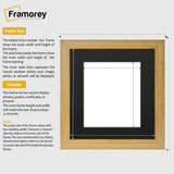 Square Size Pine Picture Frame With Black Mount