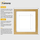 Square Size Pine Picture Frame With White Mount