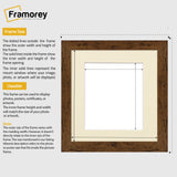 Square Size Rustic Oak Picture Frame With Ivory Mount