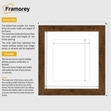 Square Size Rustic Oak Picture Frame With White Mount