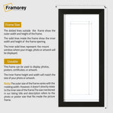 Panoramic Thin Ash Black Picture Frame With white Mount