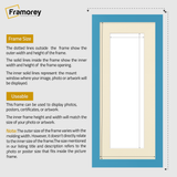 Panoramic Blue Picture Frame With Ivory Mount Wall Decor Frame