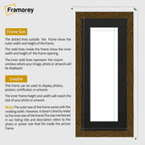Panoramic Dark Oak Picture Frame With Black Mount Wall Decor Frame