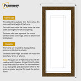 Panoramic Dark Oak Picture Frame With White Mount Wall Decor Frame