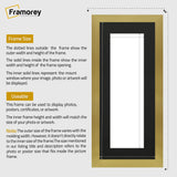 Panoramic Gold Picture Frame With Black Mount Wall Decor Frame
