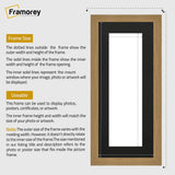 Panoramic Oak Picture Frame With Black Mount Wall Decor Frame