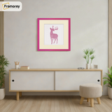 Square Size Thin Matt Pink Picture Frames With Ivory Mount
