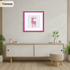 Square Size Thin Matt Pink Picture Frames With White Mount