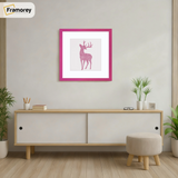 Square Size Thin Matt Pink Picture Frames With White Mount
