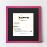 Square Size Pink Thin Matt Picture Frames With Black Mount